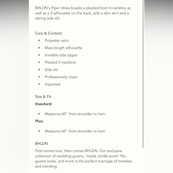 BHLDN's Piper V-neckline Bridesmaid Dress with V-silhouette Back in color Sedona - Picture 5 of 5